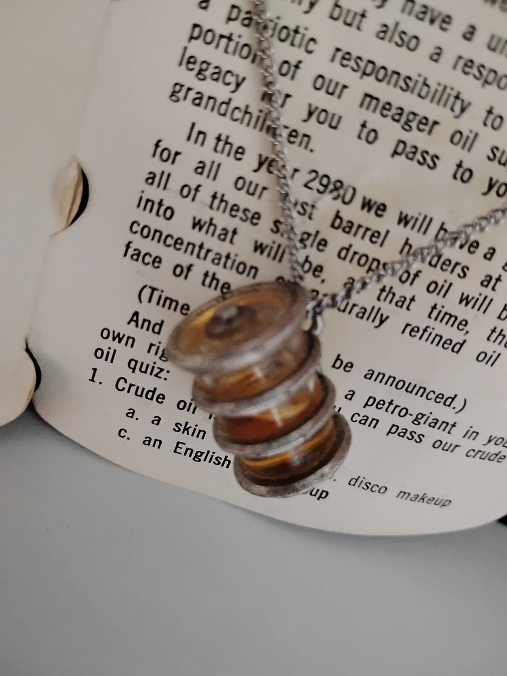 The Last Barrel Pendant Necklace in Brown and Cream